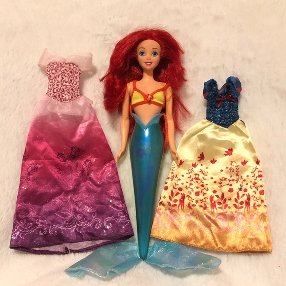 1997 Ariel Disney Doll + Two Princess Dress set - Picture 1 of 6